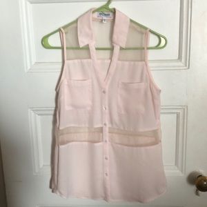 Light pink sleeveless blouse